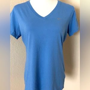 Nike T shirt V neck short sleeves blue T shirt Nike women’s T shirt cotton knit